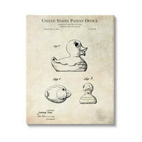 Stupell Industries Vintage Toy Duck Diagram Graphic Art Gallery Wrapped Canvas Print Wall Art, Design by Karl Hronek