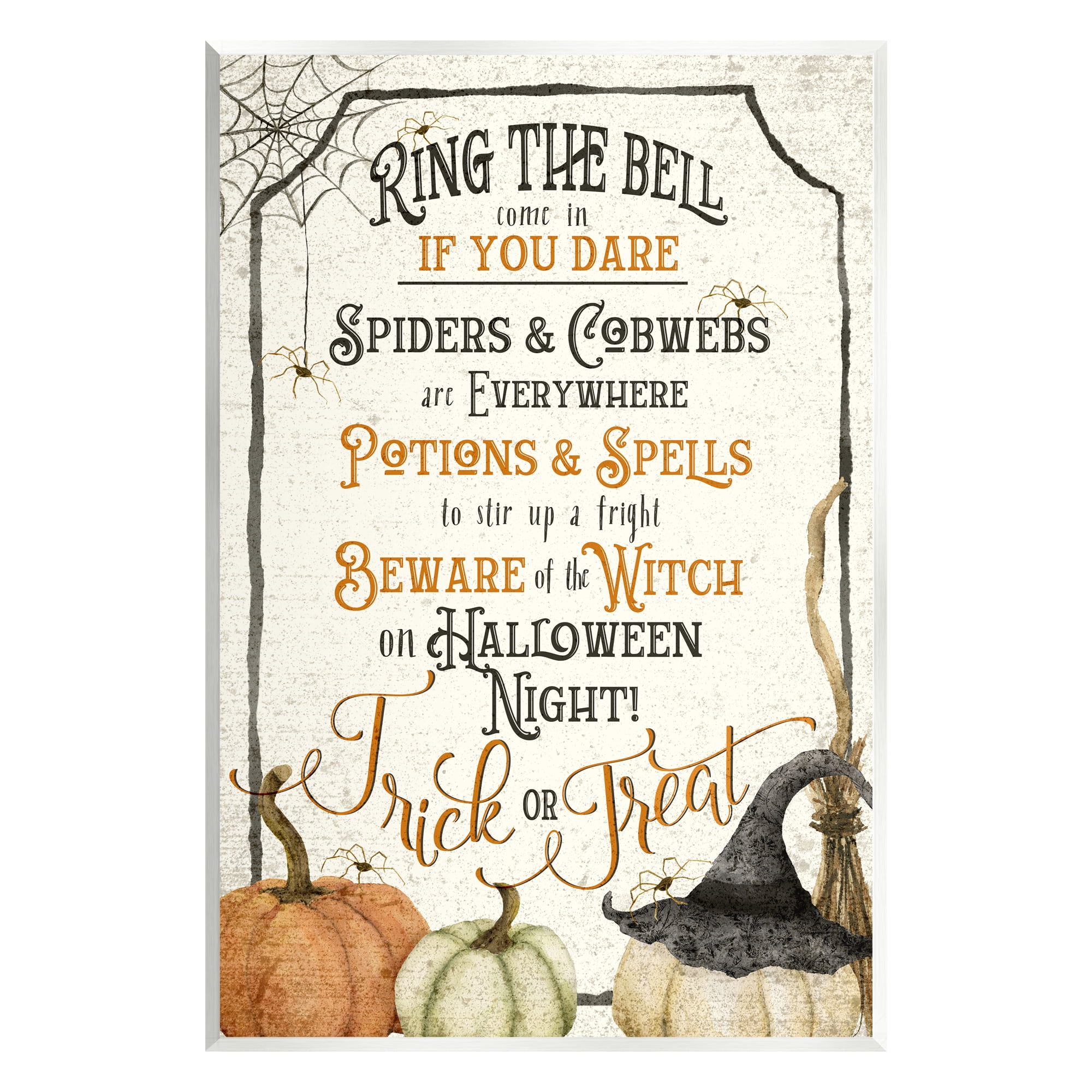 Stupell Industries Vintage Trick or Treat Sign Holiday Painting Unframed Art Print Wall Art, 10 x 15