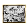 thumbnail image 1 of Stupell Industries Vintage Tropical Beach Resort Coastal Photography Gold Floater Framed Art Print Wall Art, 1 of 6