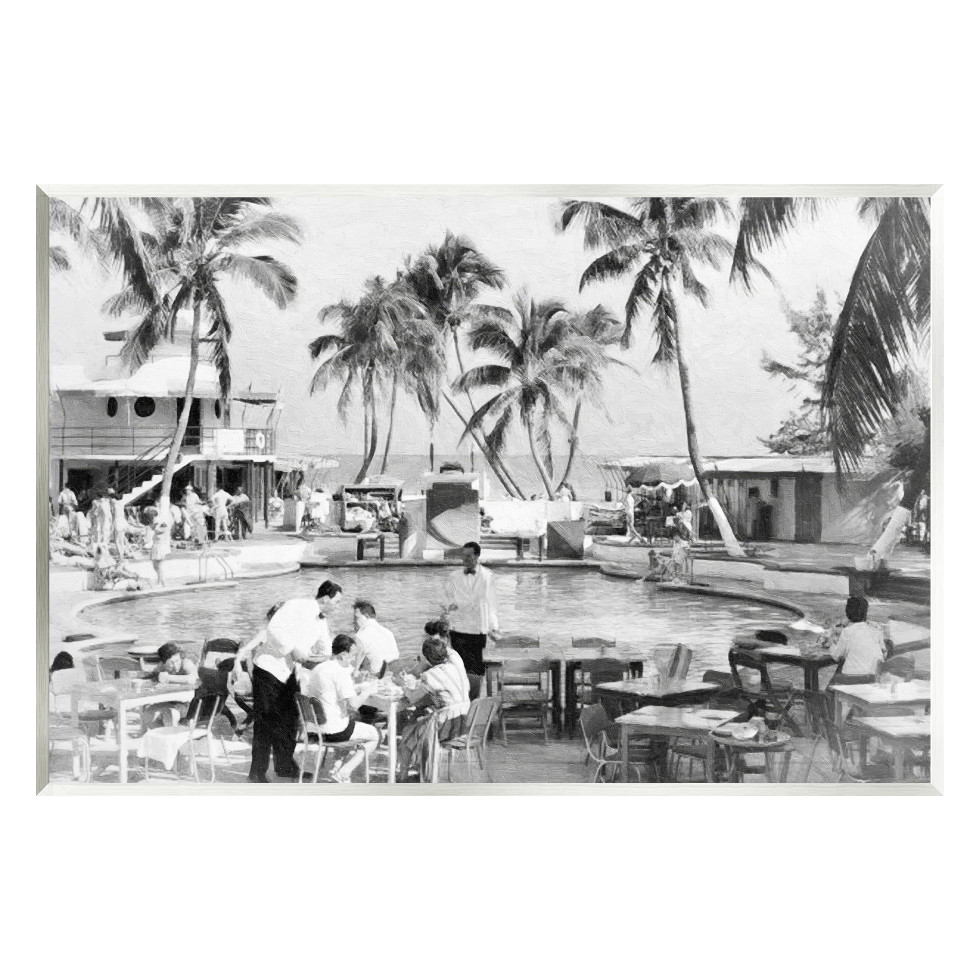Stupell Industries Vintage Tropical Beach Resort Coastal Photography Unframed Art Print Wall Art
