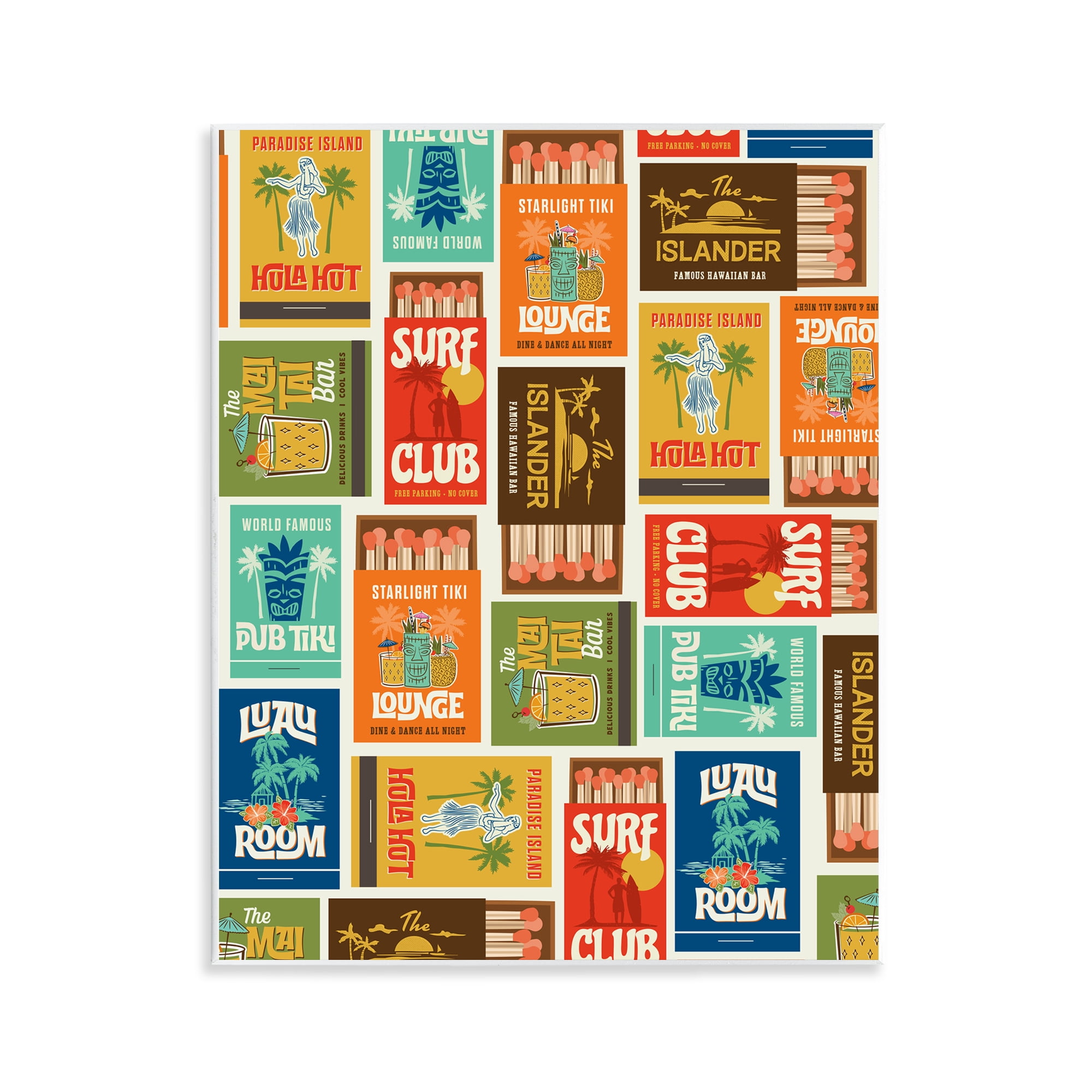 Stupell Industries Vintage Tropical Match Boxes Wall Plaque Art, design by Emily Dumas