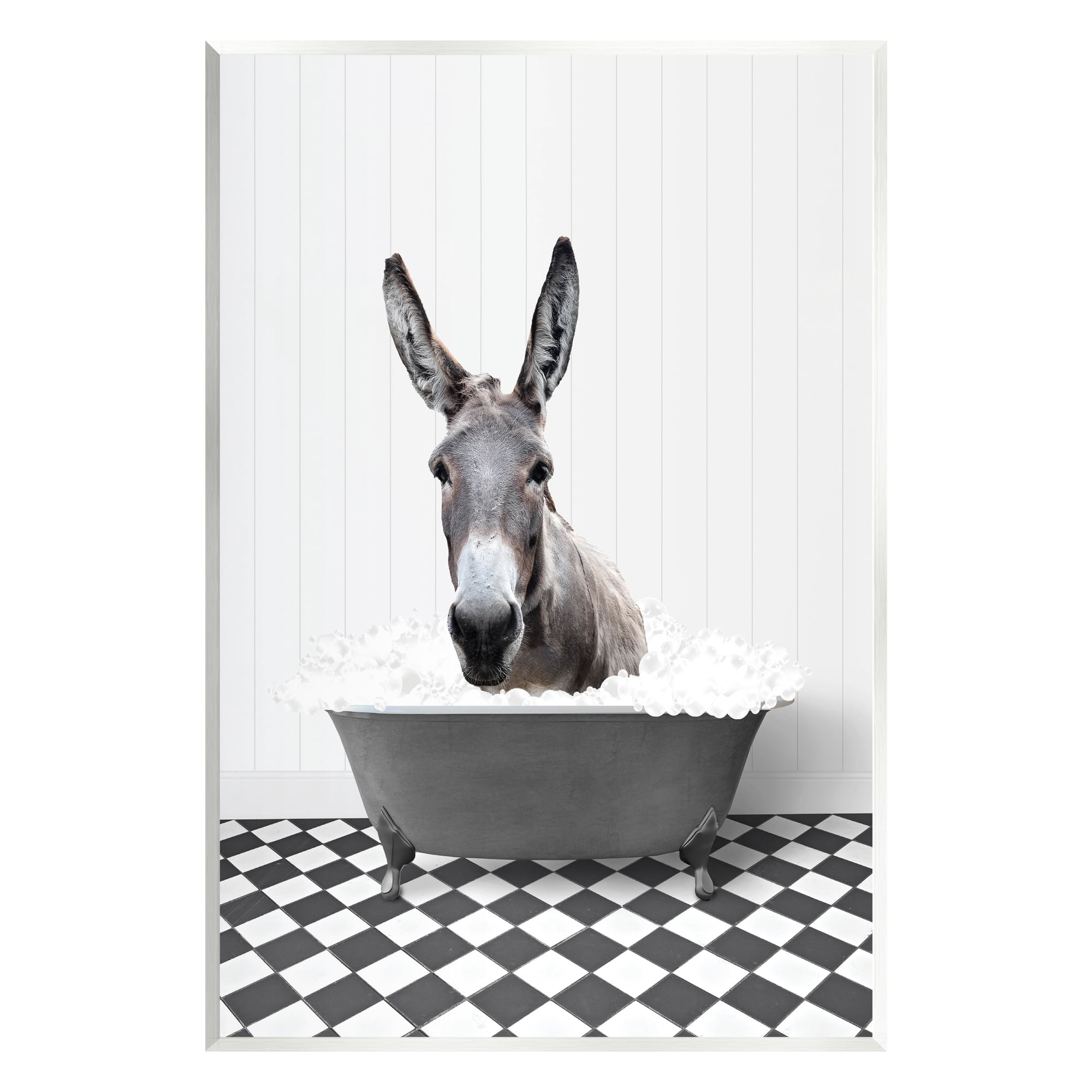 Stupell Industries Vintage Tub Donkey Animals & Insects Painting Unframed Art Print Wall Art, 10 x 15