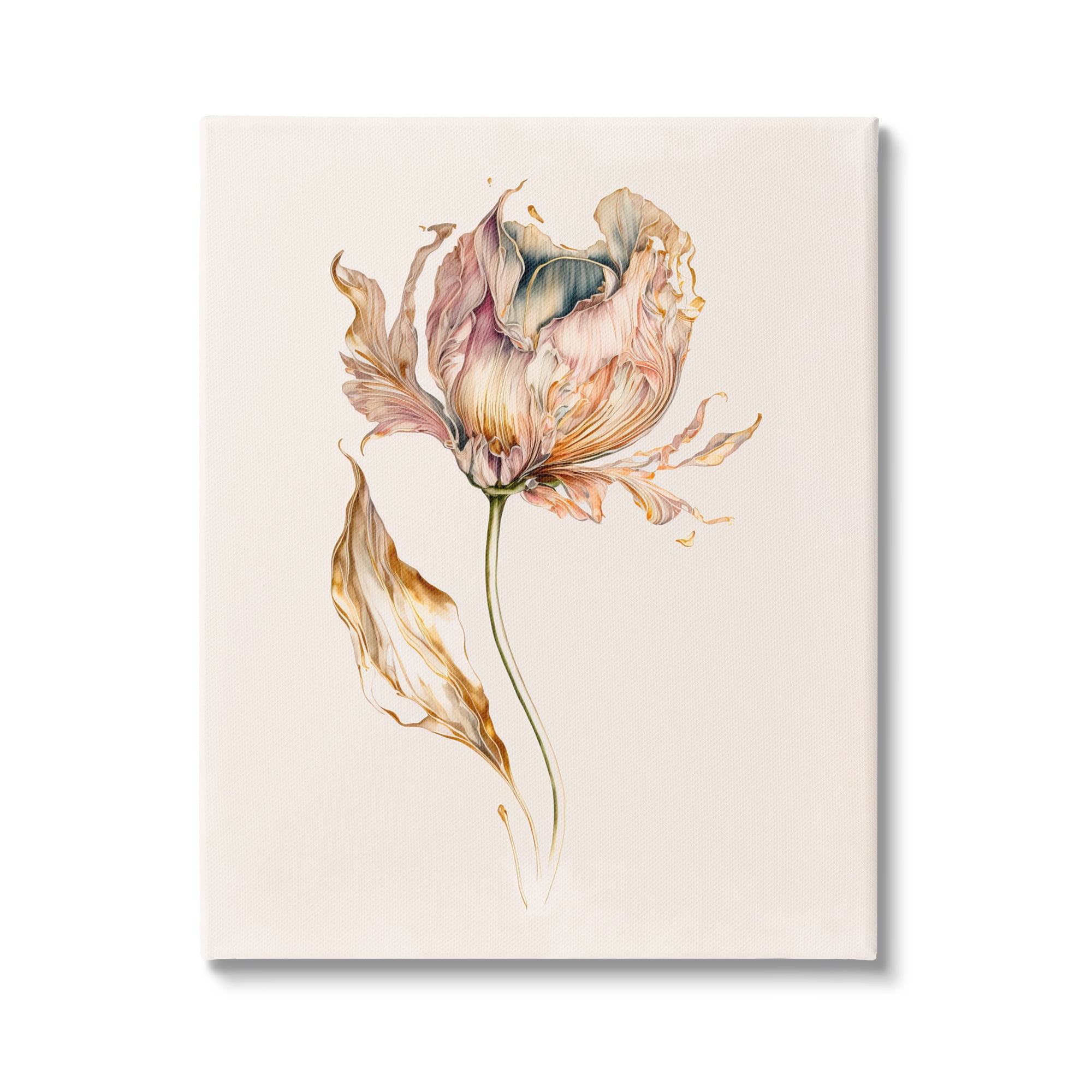 Stupell Industries Vintage Tulip Petals Botanical & Floral Painting Gallery Wrapped Canvas Art Print Wall Art, 30 x 40
