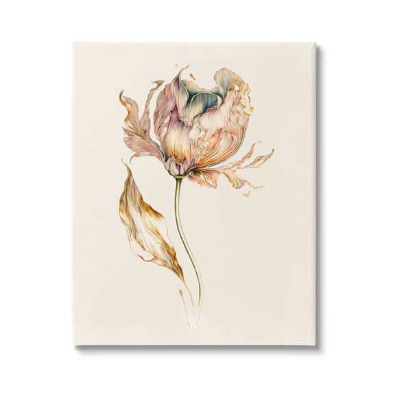 Stupell Industries Vintage Tulip Petals Botanical & Floral Painting Gallery Wrapped Canvas Art Print Wall Art, 36 x 48