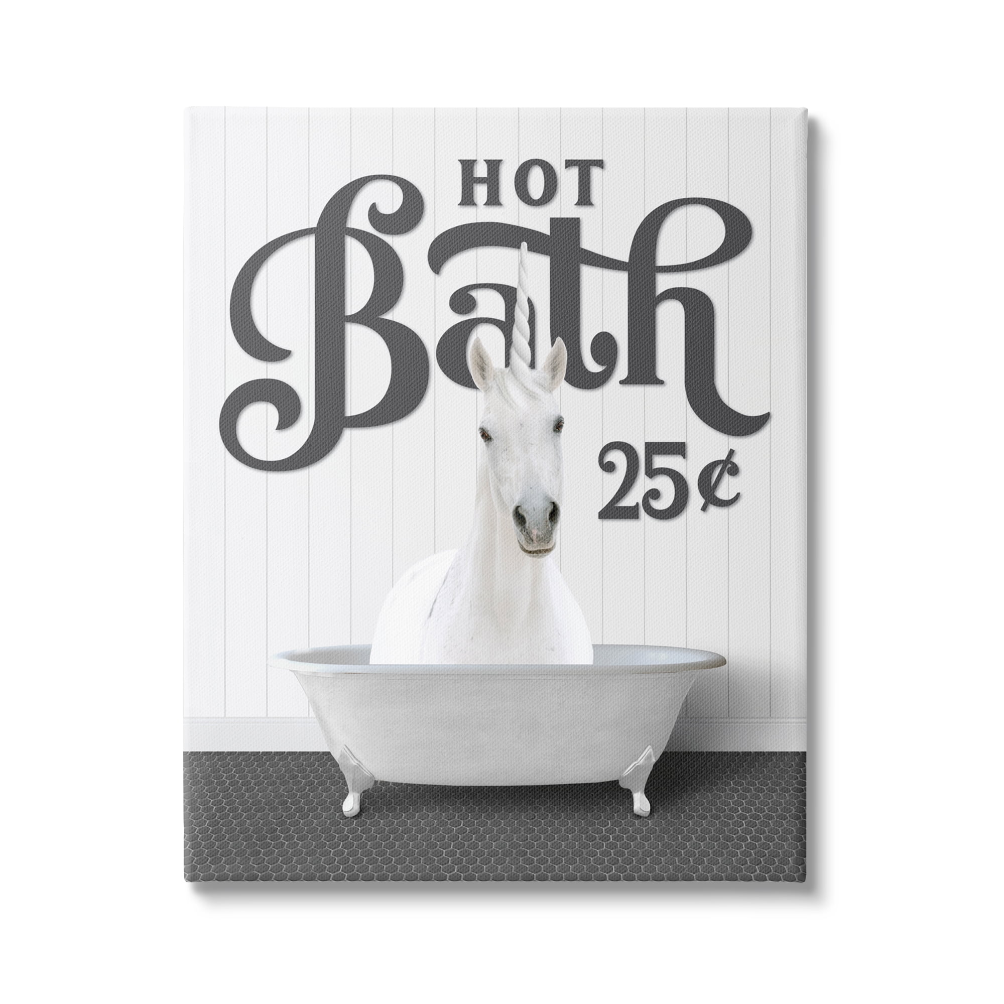 Stupell Industries Vintage Unicorn Tub Animals & Insects Painting Gallery Wrapped Canvas Print Wall Art, 30 x 40