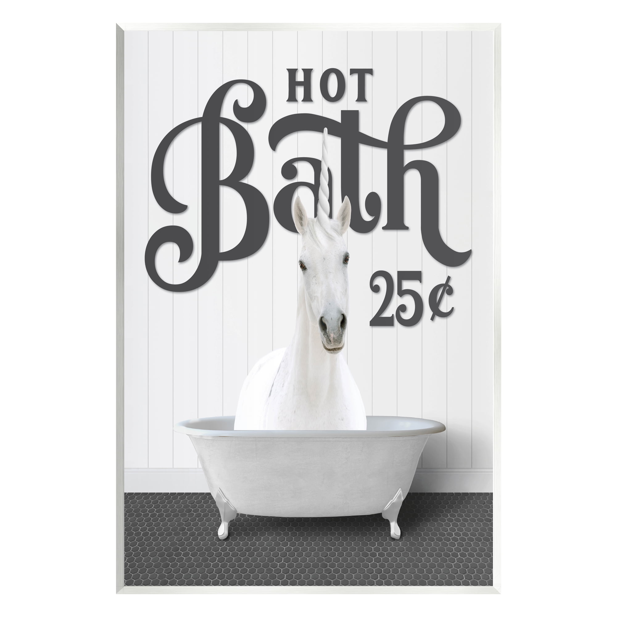 Stupell Industries Vintage Unicorn Tub Animals & Insects Painting Unframed Art Print Wall Art, 13 x 19