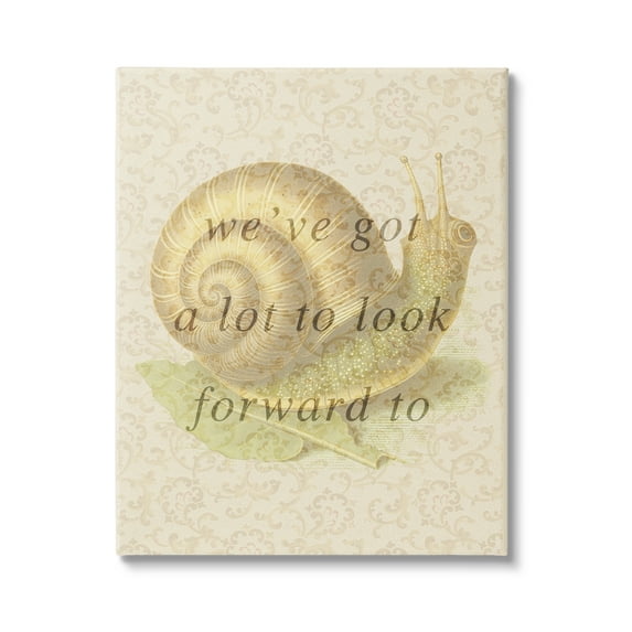 Stupell Industries Vintage Uplifting Snail Animals & Insects Painting Gallery Wrapped Canvas Art Print Wall Art, 36 x 48