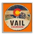 thumbnail image 1 of Stupell Industries Vintage Vail Colorado Pendant Snowy Mountains Bold Orange, 12 x 12, Design by Jim Baldwin, 1 of 7