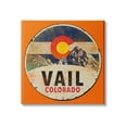 thumbnail image 1 of Stupell Industries Vintage Vail Colorado Pendant Snowy Mountains Bold Orange, 17 x 17, Design by Jim Baldwin, 1 of 6