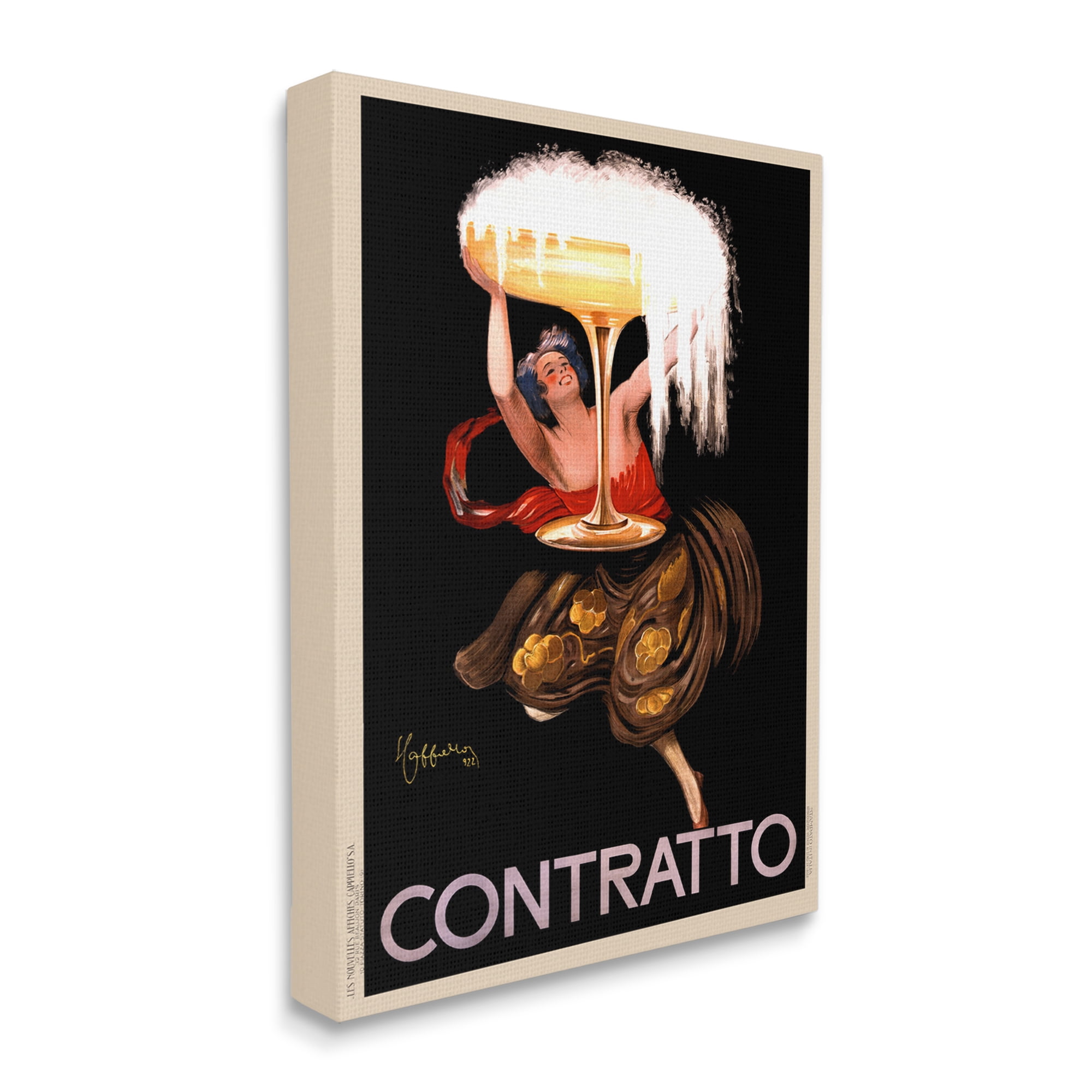 Stupell Industries Vintage Vermouth Cocktail Illustrative Advertisement Contratto Canvas Wall Art by Anonymous