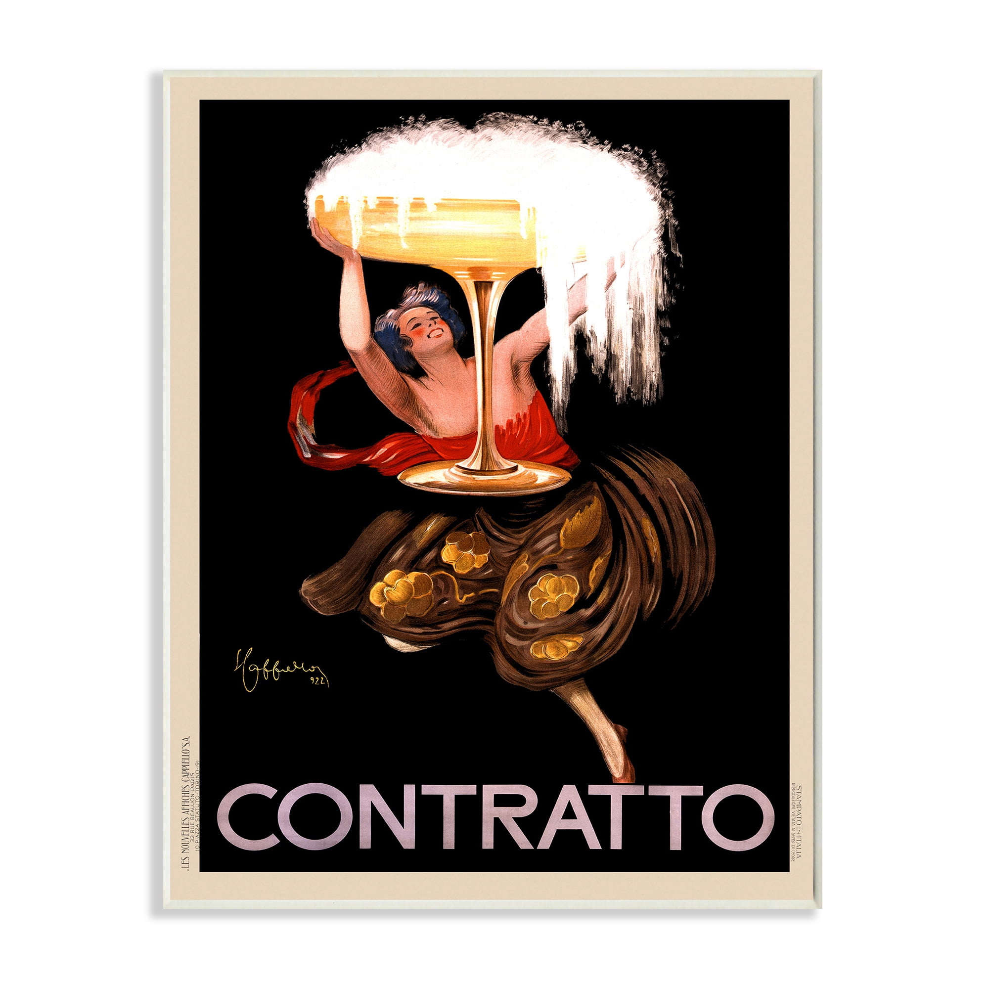 Stupell Industries Vintage Vermouth Cocktail Illustrative Advertisement Contratto Wall Plaque by Anonymous