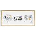 thumbnail image 1 of Stupell Industries Vintage Video Game Controllers Art for Kids Painting Gold Floater Framed Canvas Art Print Wall Art, 25 x 11, 1 of 9