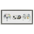 thumbnail image 1 of Stupell Industries Vintage Video Game Controllers Art for Kids Painting Gray Floater Framed Canvas Art Print Wall Art, 25 x 11, 1 of 9