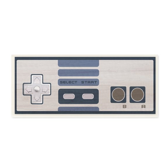 Stupell Industries Vintage Video Game Entertainment System Classic Controller Blue, 17 x 7, Design by Daphne Polselli
