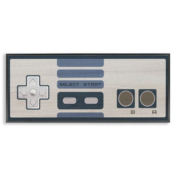 Stupell Industries Vintage Video Game Entertainment System Classic Controller Blue, 30 x 13, Design by Daphne Polselli