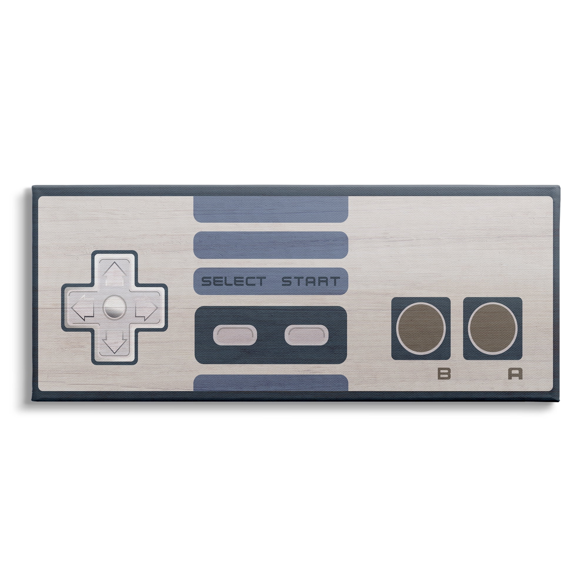 Stupell Industries Vintage Video Game Entertainment System Classic Controller Blue, 40 x 17, Design by Daphne Polselli