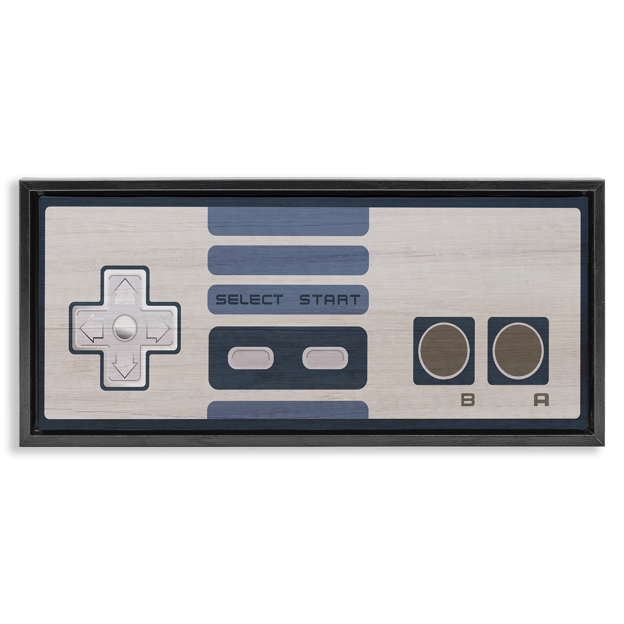 Retro Video Game Controller Canvas Art with Black Frame