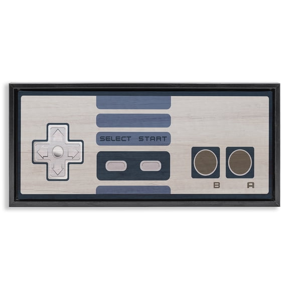 Stupell Industries Vintage Video Game System Sports Painting Black Floater Framed Canvas Art Print Wall Art, 25 x 11