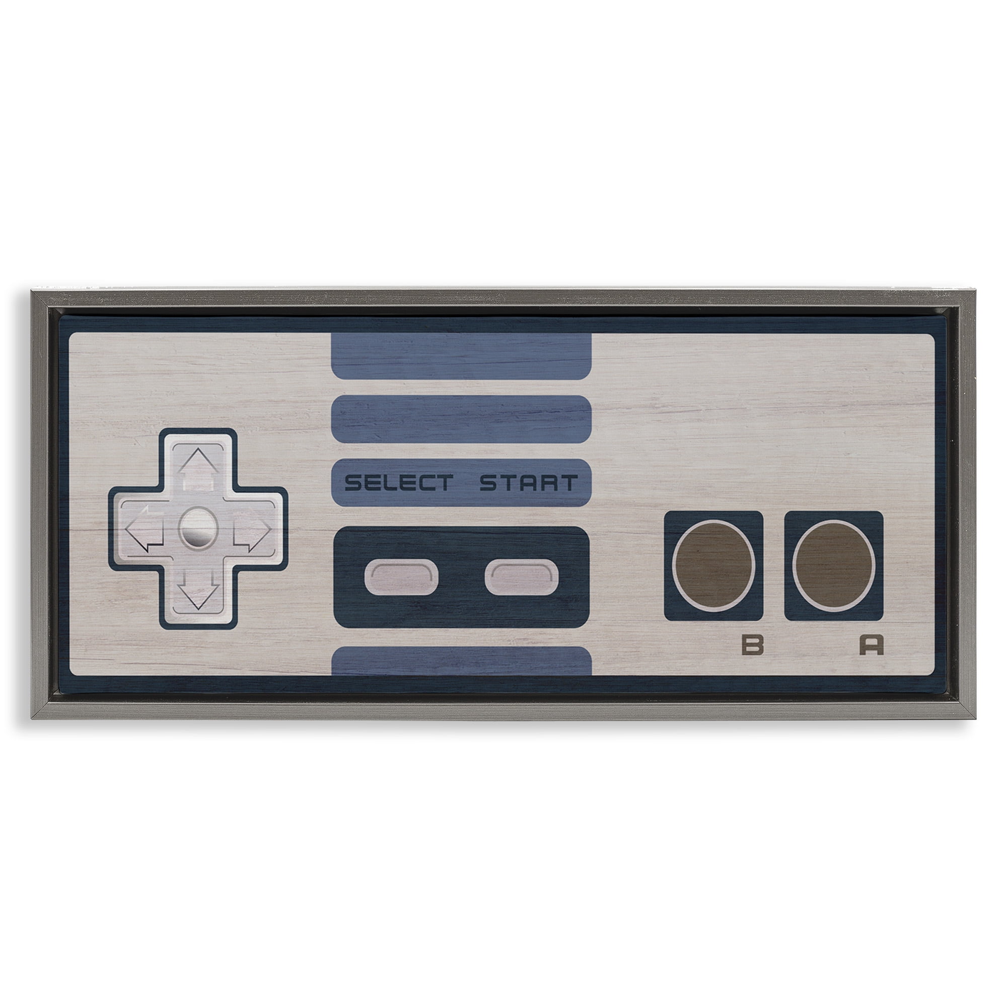 Stupell Industries Vintage Video Game System Sports Painting Gray Floater Framed Canvas Art Print Wall Art, 25 x 11