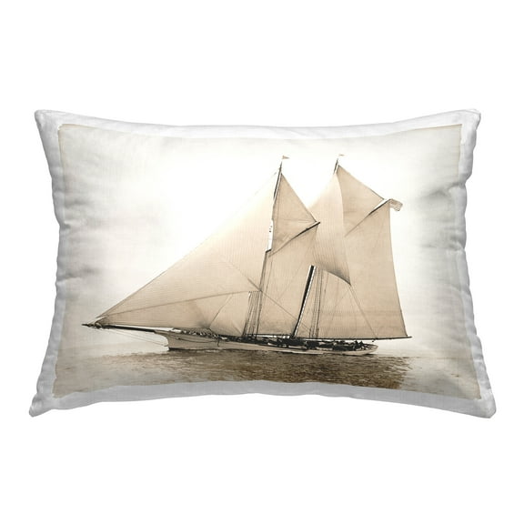 Stupell Industries Vintage Watercraft Ship Decorative Printed Throw Pillow Design by GraffiTee Studios