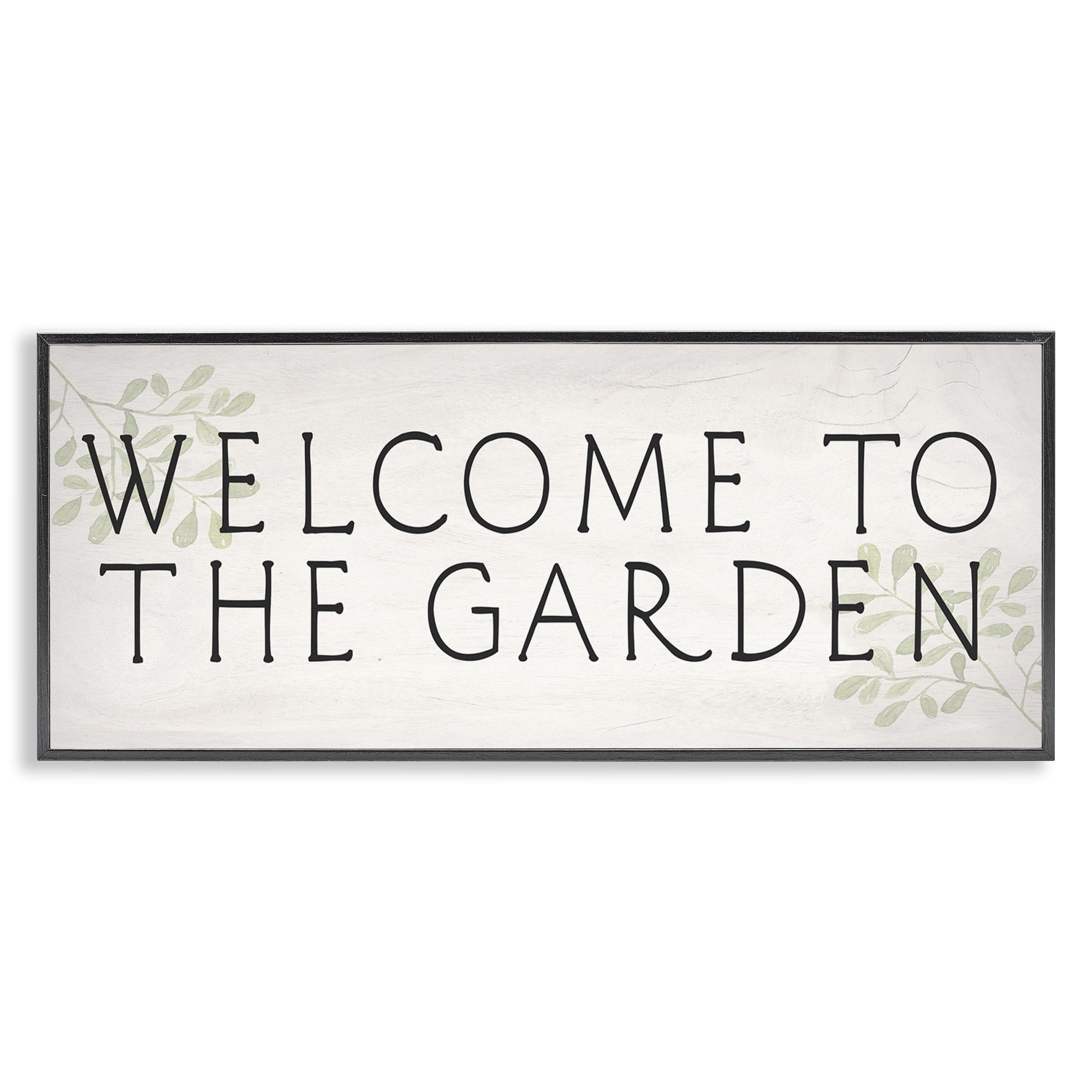 Stupell Industries Vintage Welcome Gardener Plants & Flowers Painting Black Framed Art Print Wall Art, 24 x 10