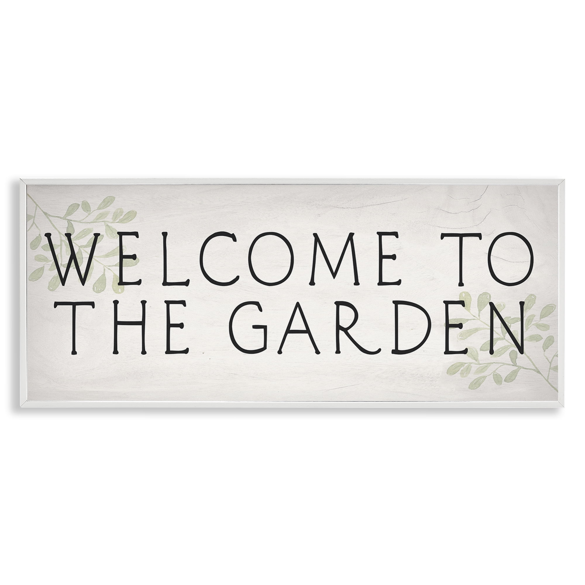 Stupell Industries Vintage Welcome Gardener Plants & Flowers Painting White Framed Art Print Wall Art, 24 x 10