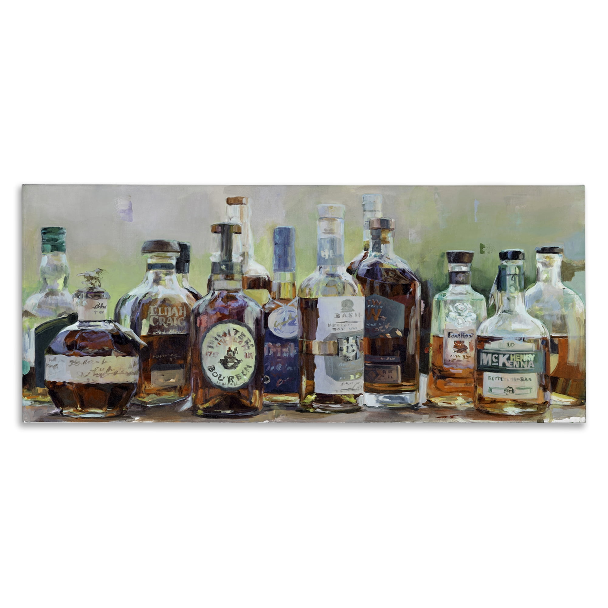 Stupell Industries Vintage Whiskey Bottles Display Canvas Wall Art, design by Marilyn Hageman