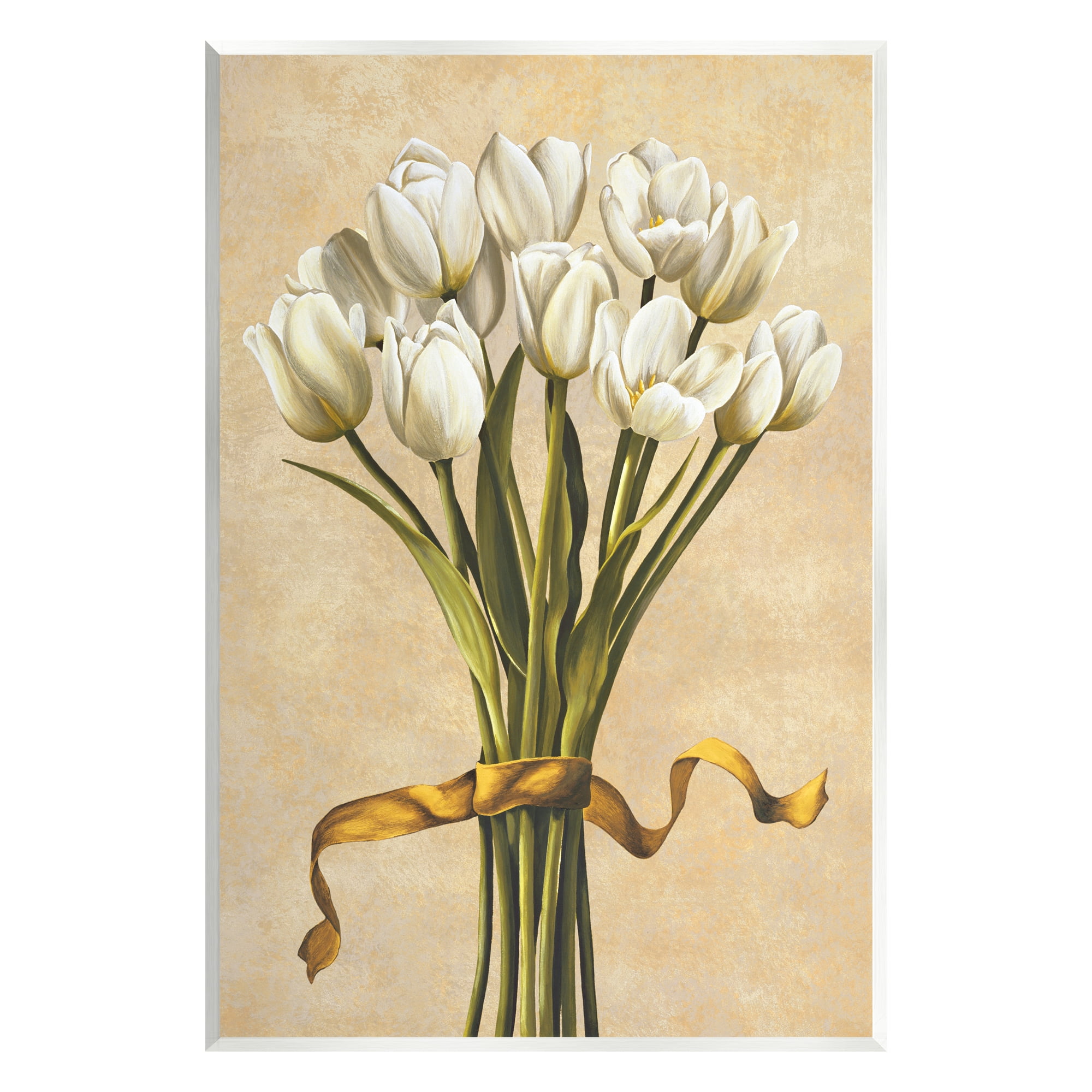 Stupell Industries Vintage White Tulips Botanical & Floral Painting Unframed Art Print Wall Art, 10 x 15