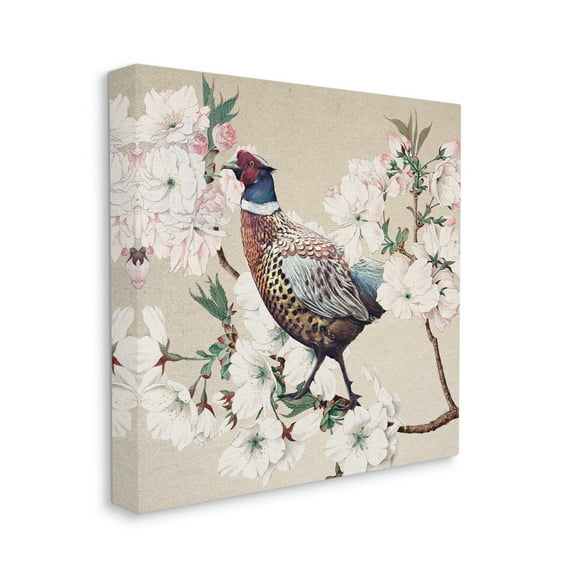 Stupell Industries Vintage Wild Turkey on Pink Tree Blossoms Canvas Wall Art by Ziwei Li
