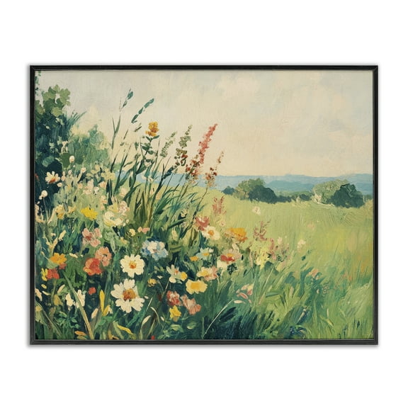 Stupell Industries Vintage Wildflowers in Field Black Framed Giclee Art design by Petal Prints Design, 11 x 14