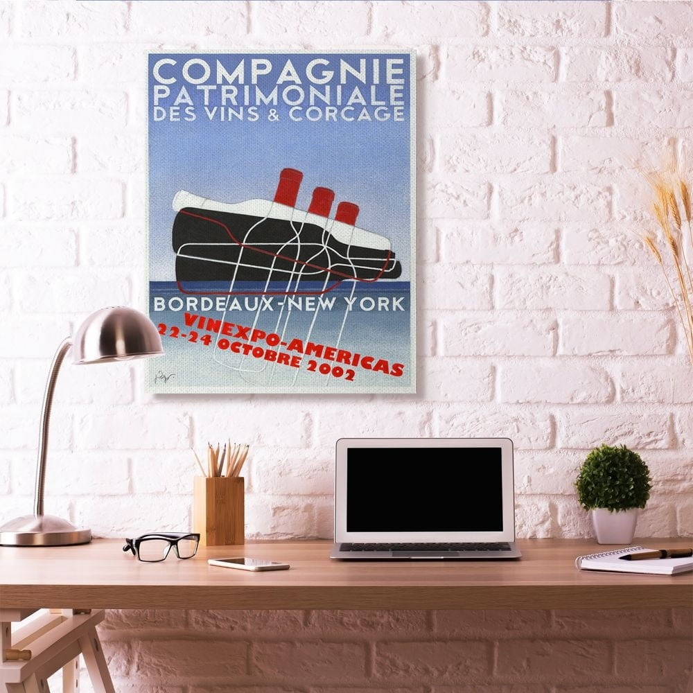 Stupell Industries Vintage Wine Bottle Poster Canvas Wall Art by Jean-Pierre Got