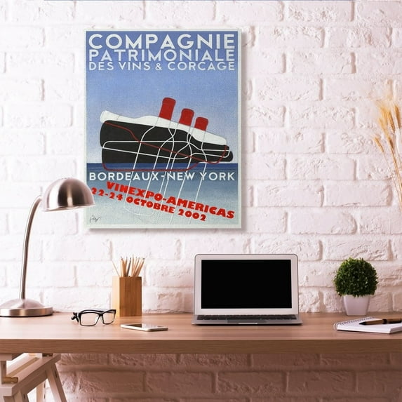 Stupell Industries Vintage Wine Bottle Poster Canvas Wall Art by Jean-Pierre Got