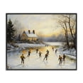 thumbnail image 1 of Stupell Industries Traditional Vintage Winter Ice Skaters Black Framed Giclee Art, 30 x 24, by Arlington Prints, 1 of 8