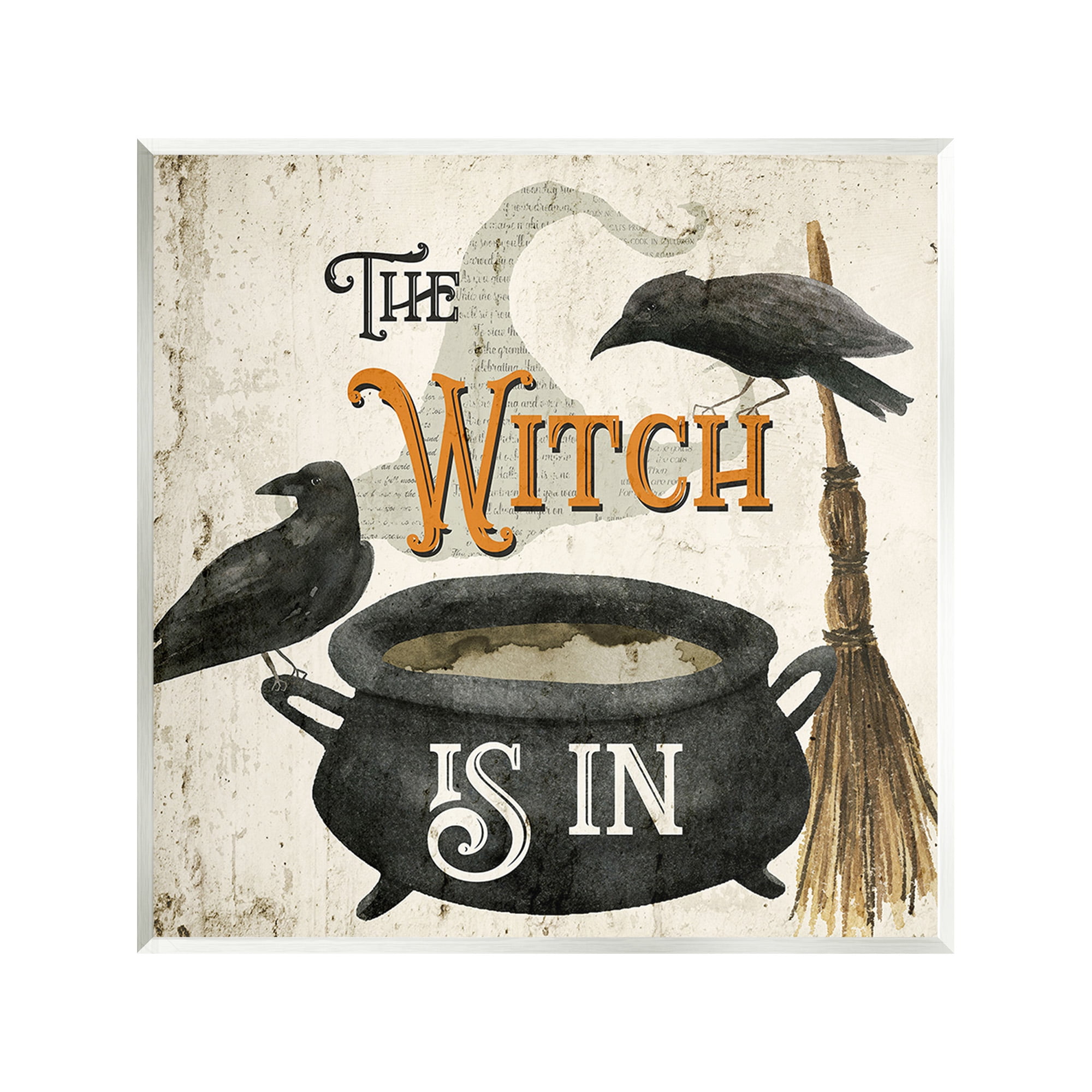 Stupell Industries Vintage Witch Is In Holiday Painting Unframed Art Print Wall Art, 12 x 12