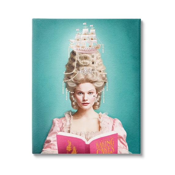 Stupell Industries Vintage Woman Reading Literature & Flim Painting Gallery Wrapped Canvas Art Print Wall Art, 30 x 40