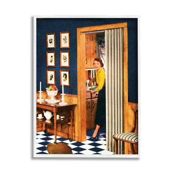 Stupell Industries Vintage Woman Scenery Beauty & Fashion Painting White Framed Art Print Wall Art, 16 x 20