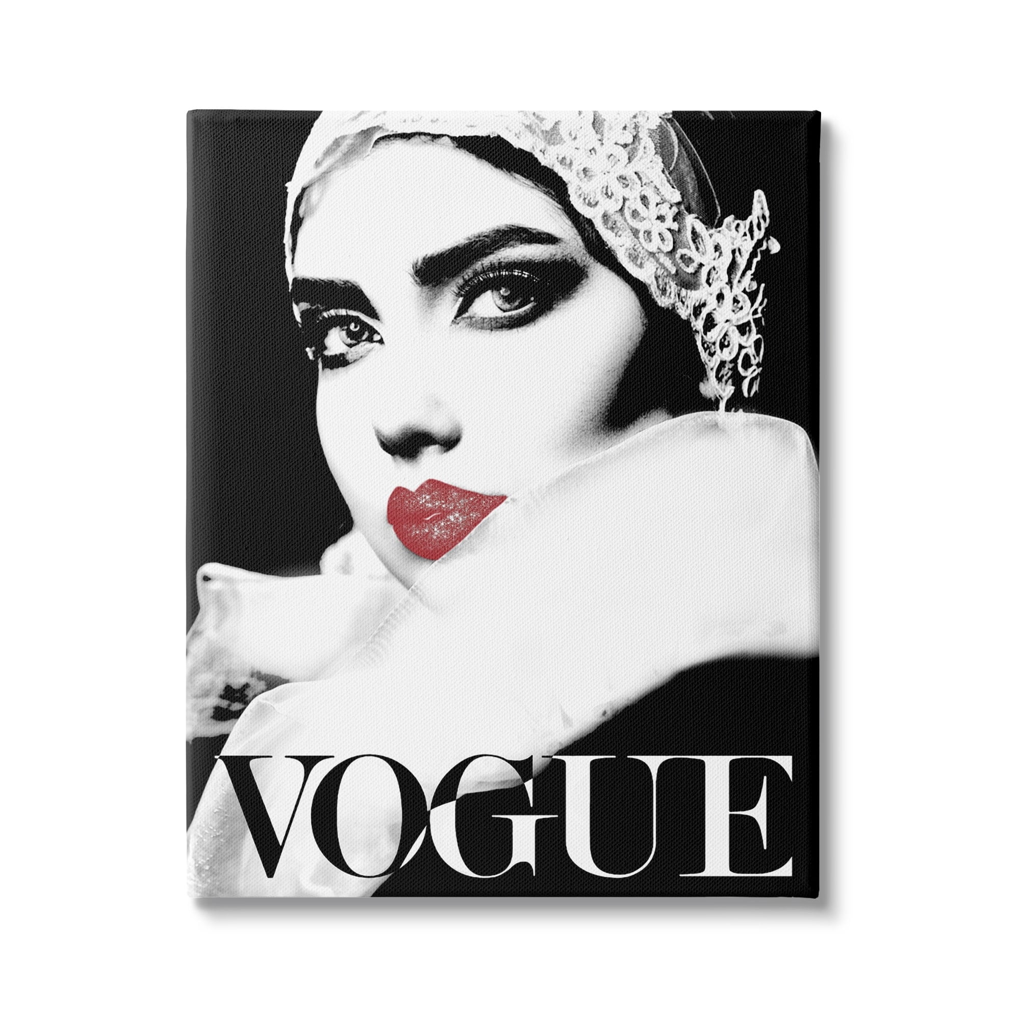 Stupell Industries Vintage Women's Fashion Advertisement Red Lips Chic Portrait, 16 x 20, Design by Ziwei Li
