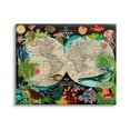 thumbnail image 1 of Stupell Industries Vintage World Hemisphere Map Vibrant Marine Animal Illustrations, 48 x 36,Design by Sangita Bachelet, 1 of 5