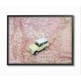 thumbnail image 1 of Stupell Industries Vintage World Traveler Retro Automobile Pink Map Framed Wall Art Design by Daphne Polselli, 24" x 30", Black Framed, 1 of 1