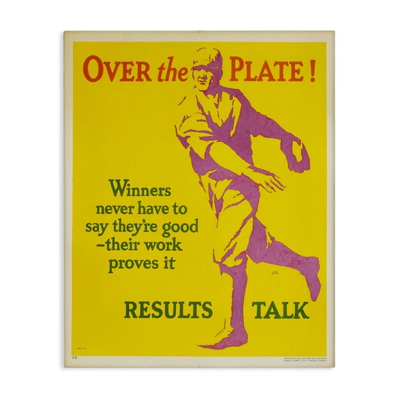 Stupell Industries Vintage Yellow Baseball Poster Advertisements Painting Wrapped Canvas Canvas Art Print Wall Art, 16 x 20