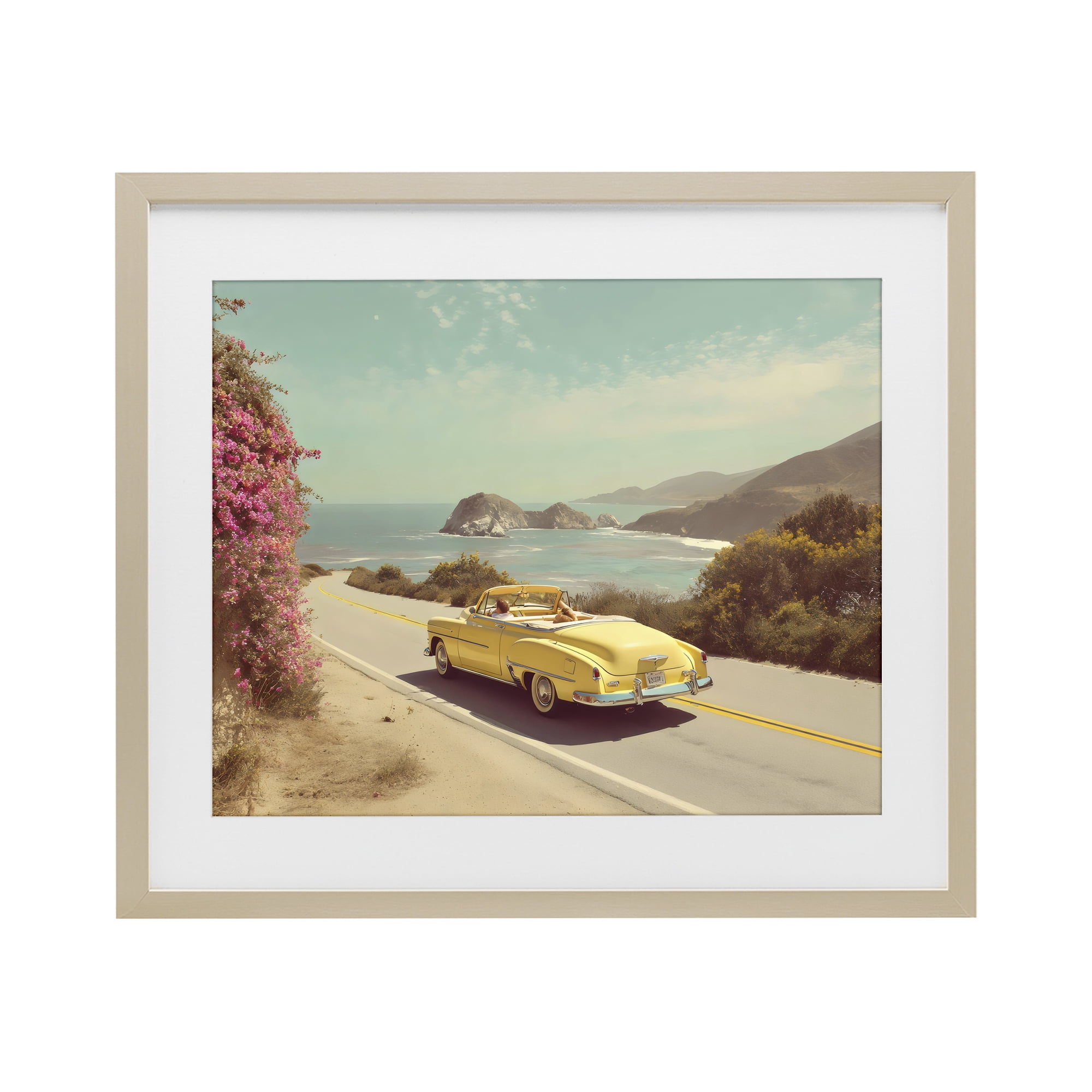 Stupell Industries Vintage Yellow Ride Birch Framed Print Under Glass, design by Franklyn Gregory