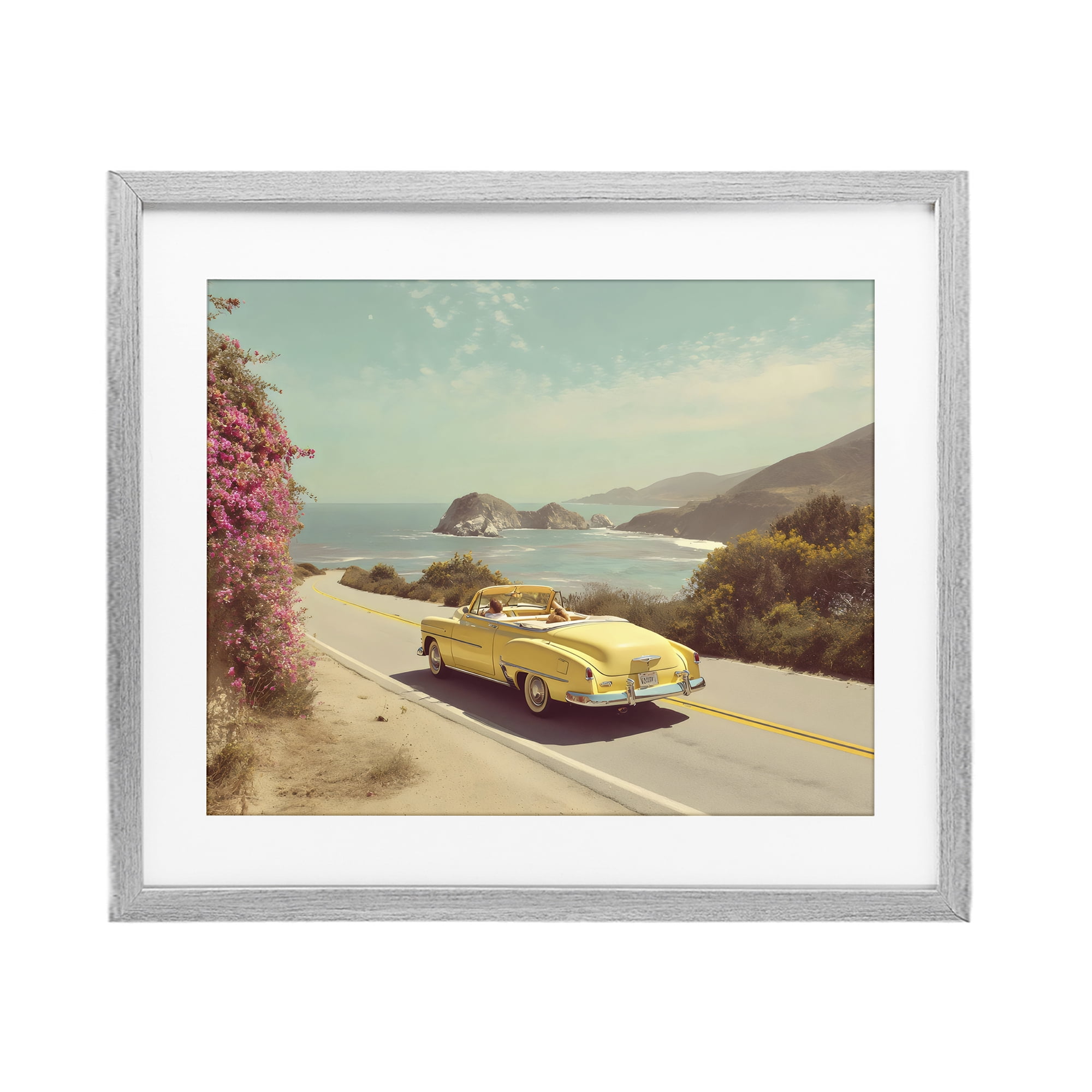 Stupell Industries Vintage Yellow Ride Gray Framed Print Under Glass, design by Franklyn Gregory