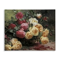 Stupell Industries Vintages Roses Still Life Plants & Flowers Painting Wrapped Canvas Art Print Wall Art, 20 x 16