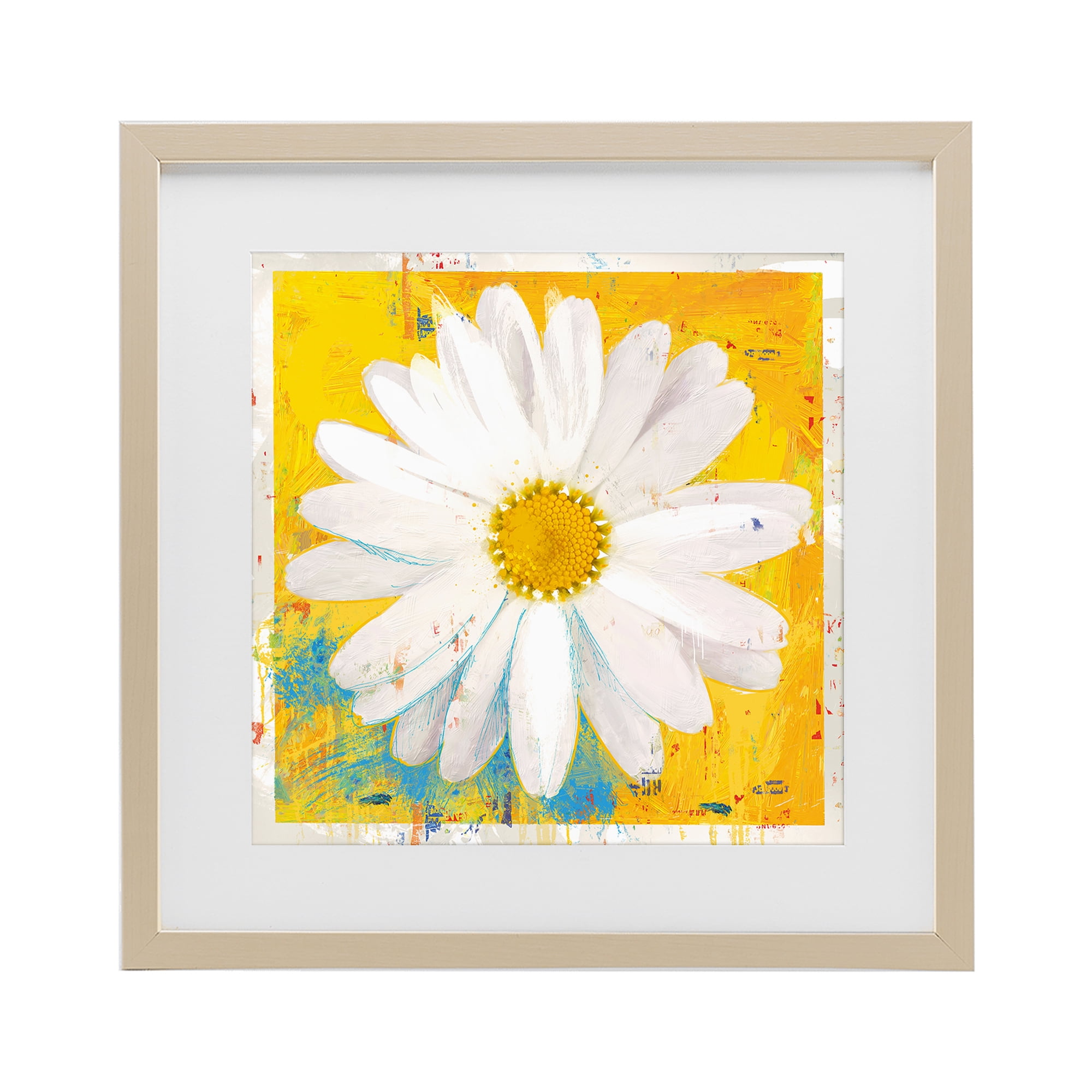 Stupell Industries Violet's Daisy on Yellow Birch Framed Print Under Glass, design by Porter Hastings