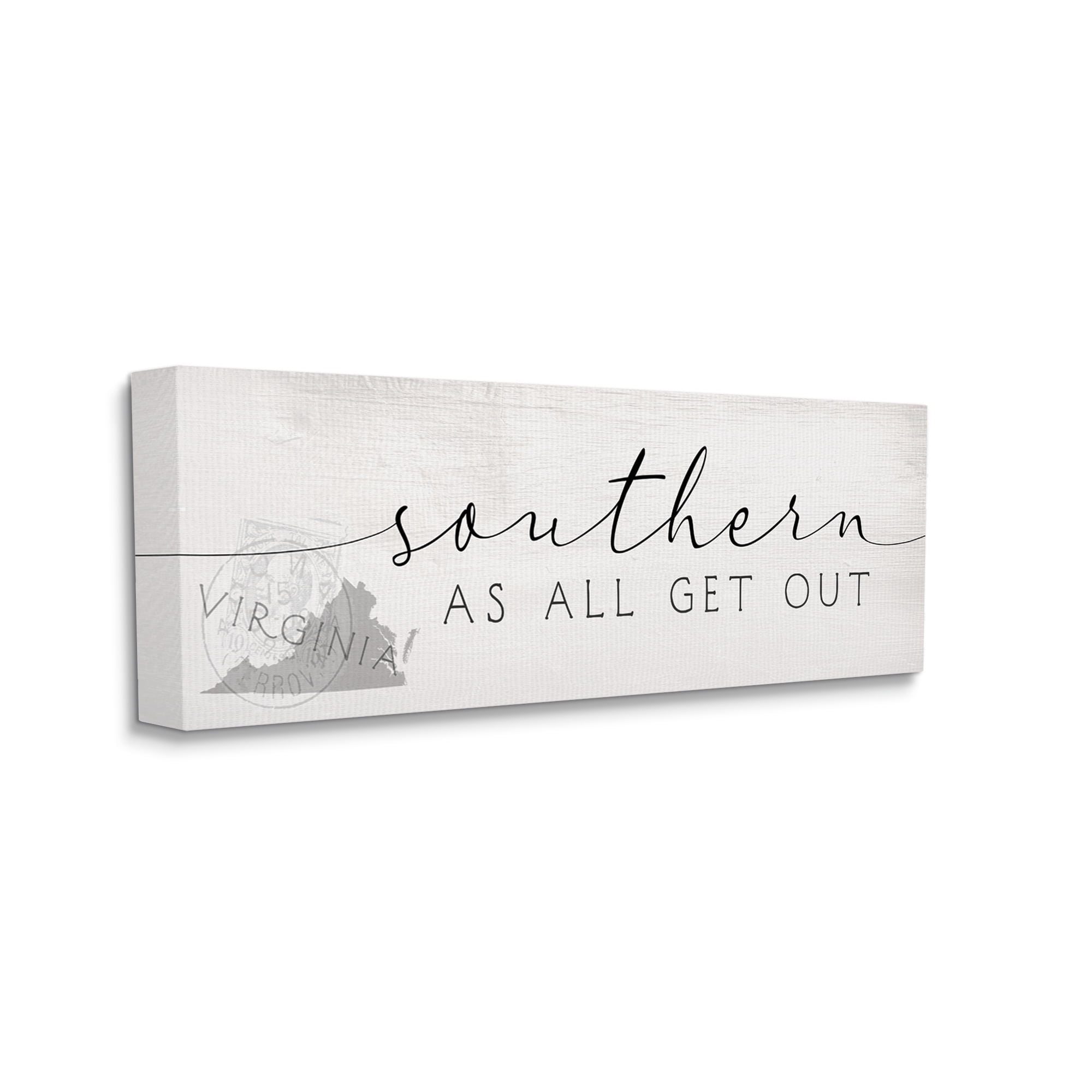 Stupell Industries Virginia State Southern As All Get Out Sentiment Typography Painting Gallery Wrapped Canvas Print Wall Art, 10 x 24