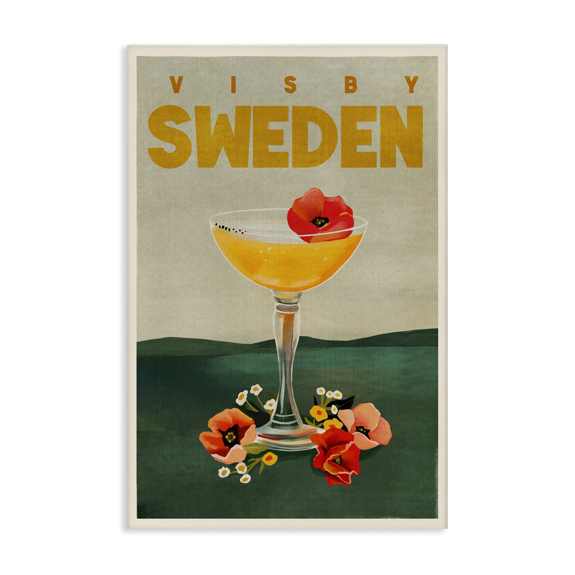 Stupell Industries Visby Sweden Cocktail Food & Beverage Painting Wrapped Canvas Art Print Wall Art, 24 x 36