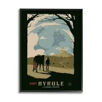 Stupell Industries Visit Hyrule Fantasy Wildlife Character Graphic Art Black Framed Art Print Wall Art, Design by Matheus Lopes Castro