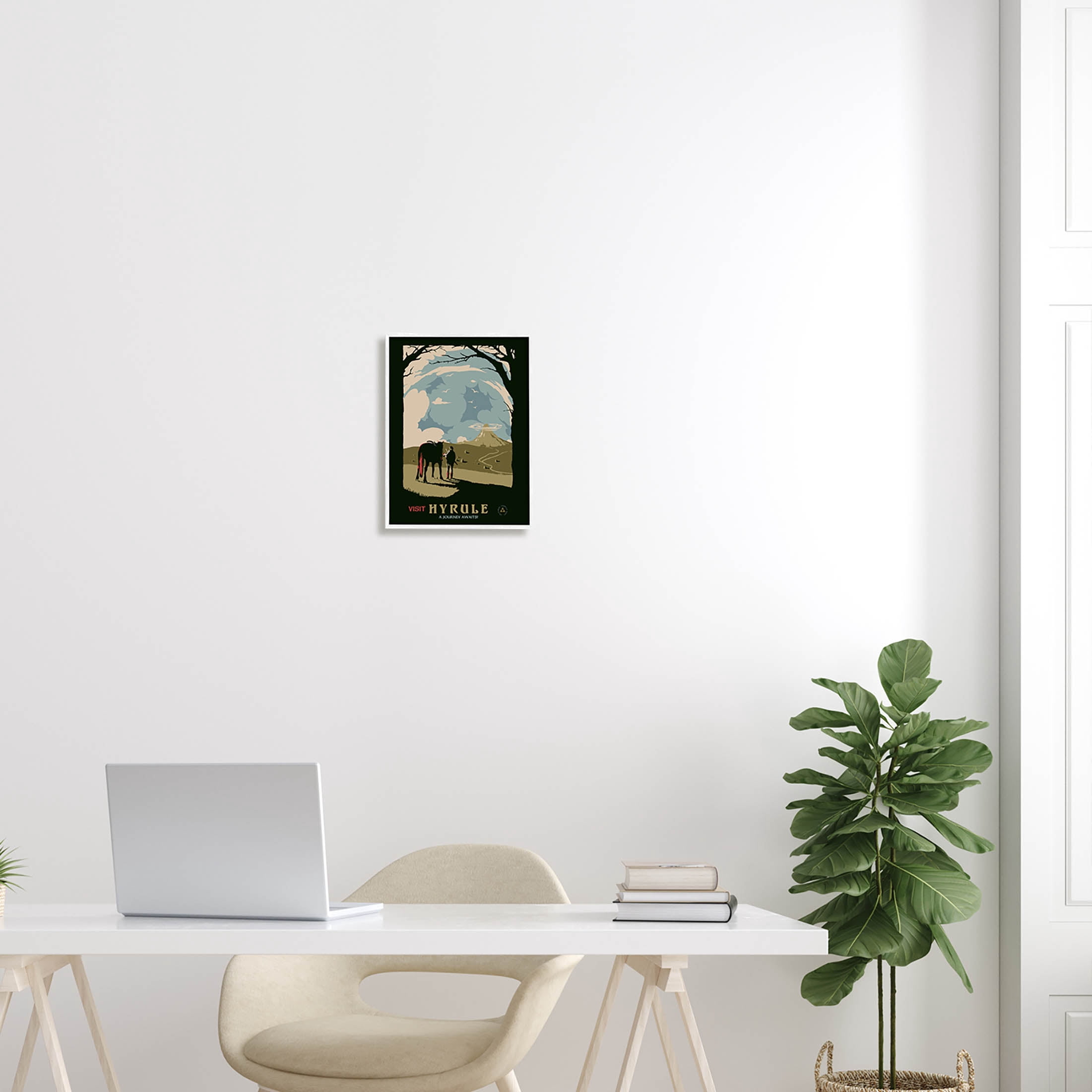 Stupell Industries Visit Hyrule Fantasy Wildlife Character Graphic Art White Framed Art Print Wall Art, Design by Matheus Lopes Castro