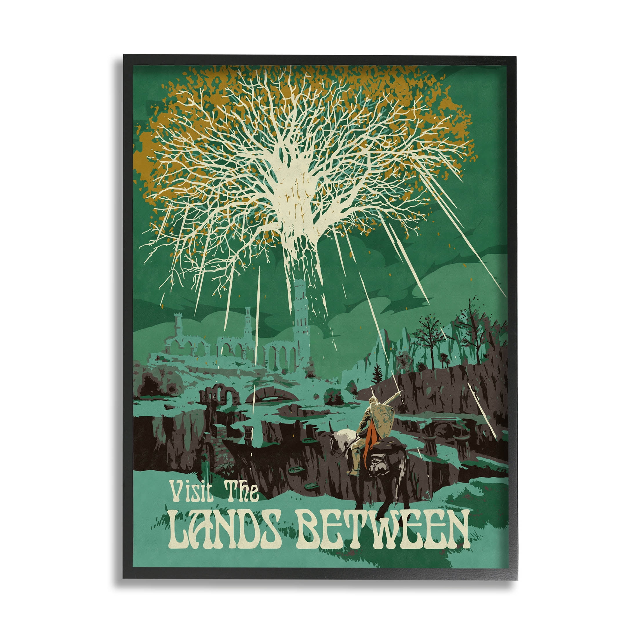 Stupell Industries Visit The Lands Between Scenery Graphic Art Black Framed Art Print Wall Art, Design by Matheus Lopes Castro