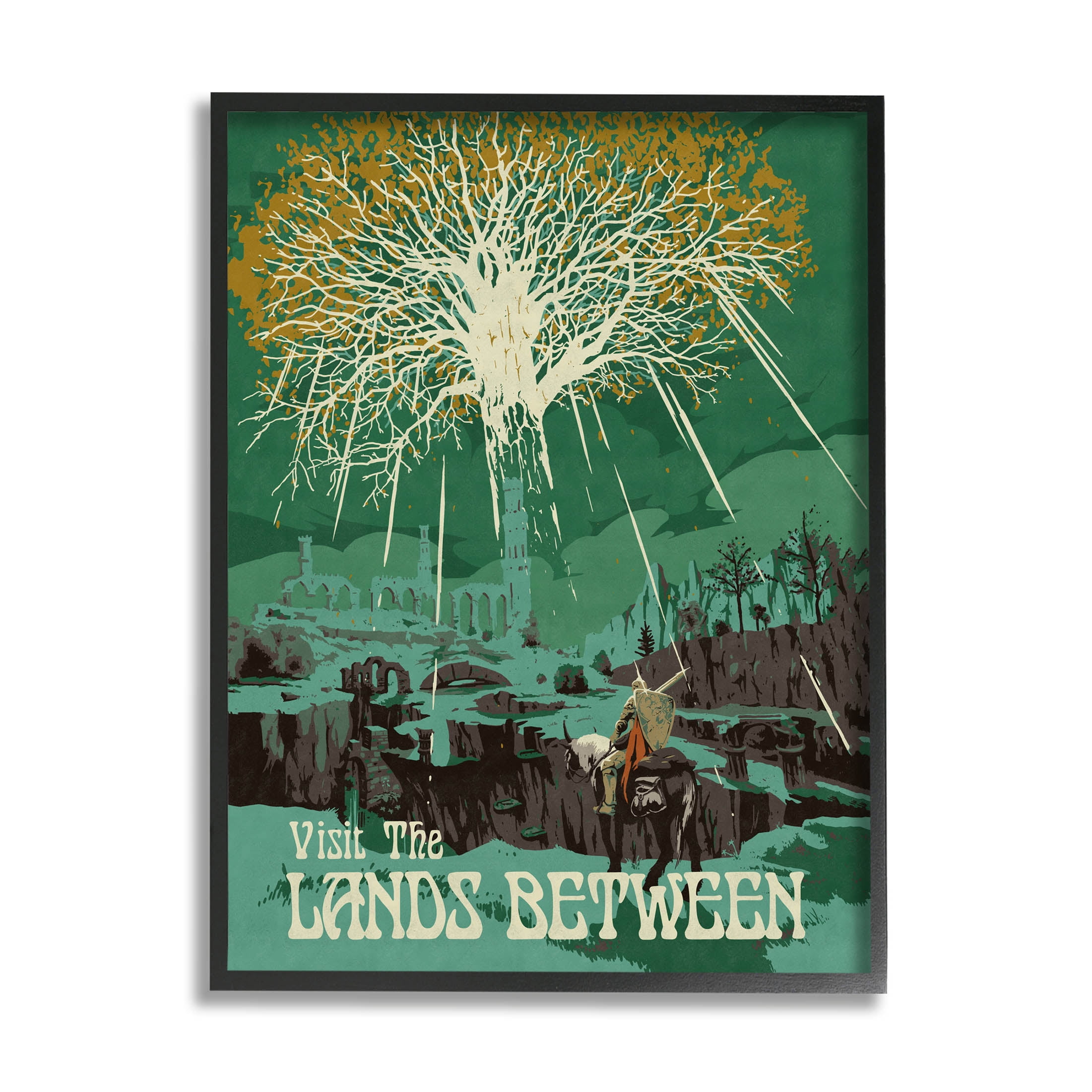 Stupell Industries Visit The Lands Between Scenery Graphic Art Black Framed Art Print Wall Art, Design by Matheus Lopes Castro
